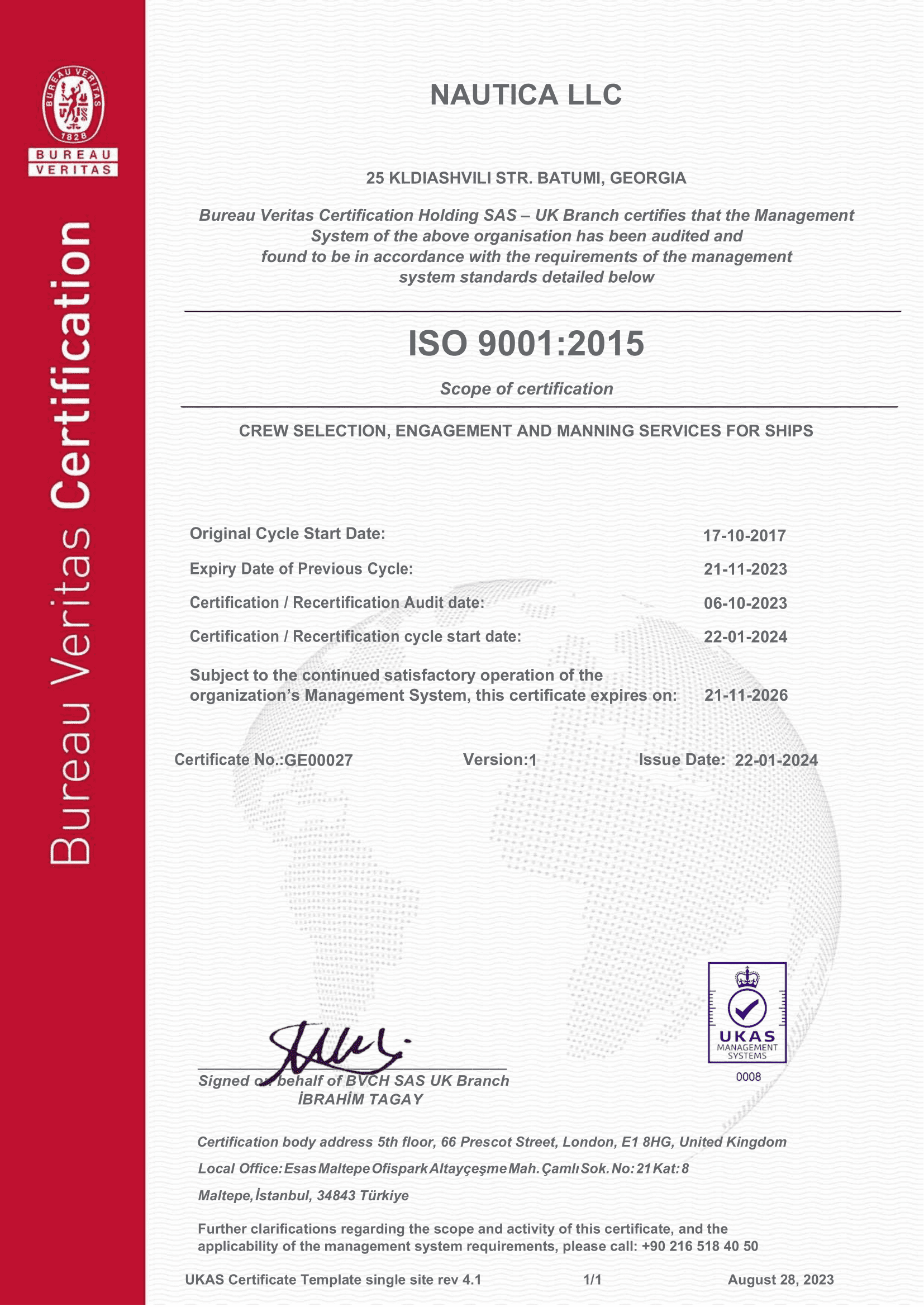 Nautica Certificate 1